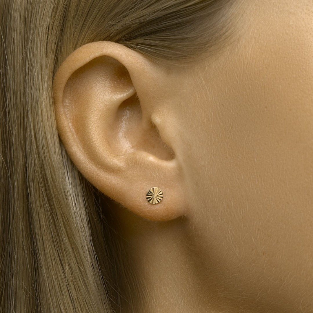 Gouden oorbellen 5mm rond / plat Oorbellen - Budgetjuwelier