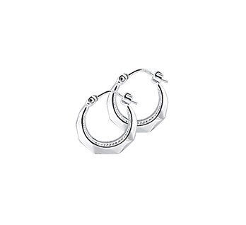 Zilveren lapide oorringen 14mm