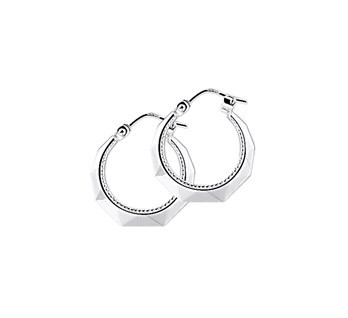 Zilveren lapide oorringen 17mm