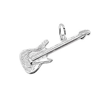 Zilveren gitaar hanger