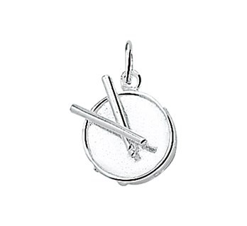 Zilveren trommel hanger