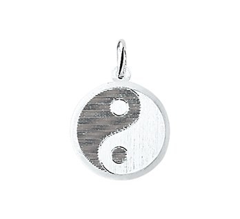 Zilveren Yin Yang (16 mm) hanger