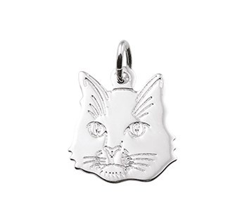 Zilveren kat / poes hanger