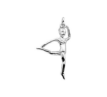 Zilveren ballet turnster hanger