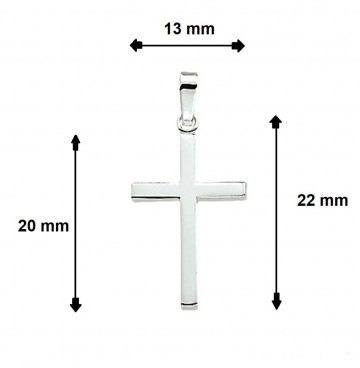 Zilveren hanger kruis 20mm Hoekig