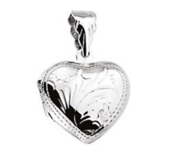 Zilveren medaillon 20 mm Hart bewerkt