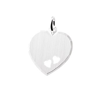 Zilveren graveerplaatje 18mm hartjes