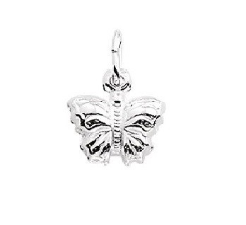 Zilveren vlinder 12mm hangertje