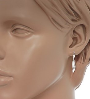 Zilveren oorhangertjes fantasie met zirkonia's