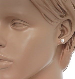 Zilveren oorbellen 8mm half rond