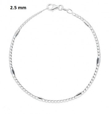 Zilveren Schakelarmbandje 19cm Gourmet-plaatje