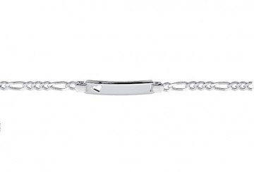 Zilveren plaatarmbandje met hartje -18 cm