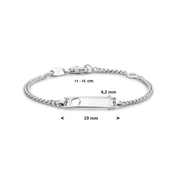 Zilveren baby graveerarmbandje 11-13 cm Hartje