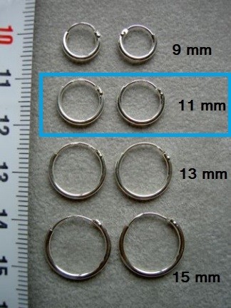 Zilveren creolen 11 mm
