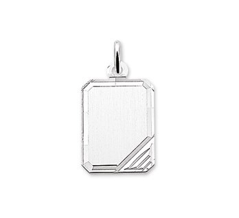 Zilveren graveerplaatje rechthoek 18x14 mm