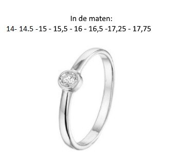 Zilveren Fijntjes Ring met zirkonia