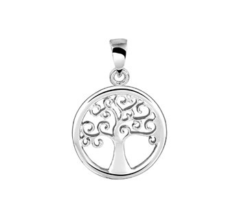 Zilveren 15mm levensboom hanger