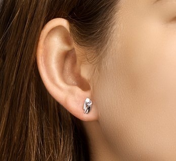 Zilveren dames oorknopjes