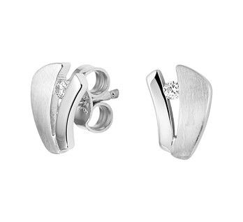 Zilveren dames oorbellen mat/gepolijst