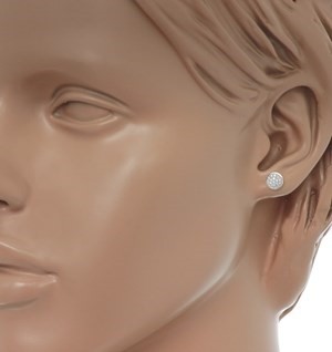 Zilveren oorbellen rond zirkonia's