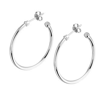 Zilveren creolen 30 mm (stekertjes)