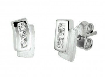 Zilveren oorbellen dames zirkonia