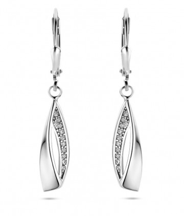 Zilveren dames oorbellen hangertjes brisur