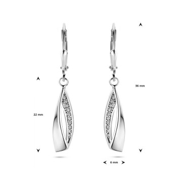 Zilveren dames oorbellen hangertjes brisur