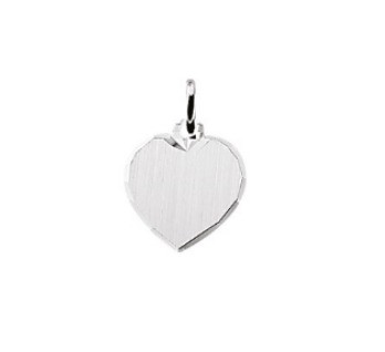 Zilveren graveerplaatje 13mm -Hartje