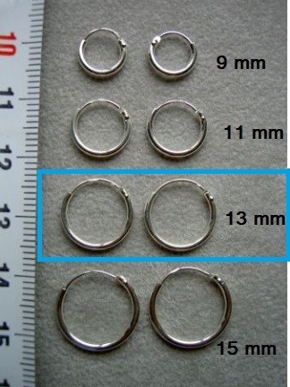 Zilveren creolen 13 mm