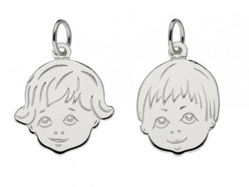 Zilveren jongen / meisje (model 3) groot