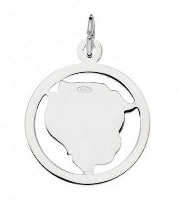 Zilveren jongen met rand (groot 19mm)