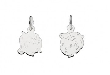 Zilveren jongen / meisje (klein) 11mm