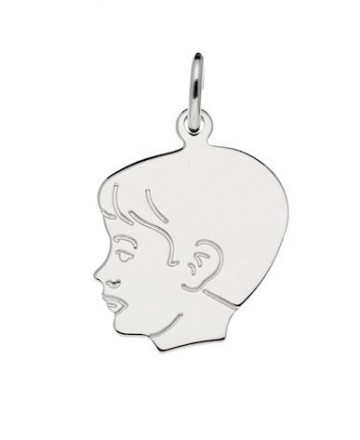 Zilveren jongen hanger kopje (model 2)