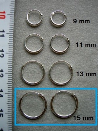Zilveren creolen 15 mm