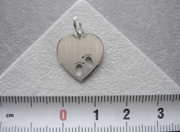 Zilveren graveerplaatje 15mm- Voetjes