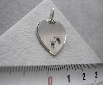 Zilveren graveerplaatje 15mm- Voetjes