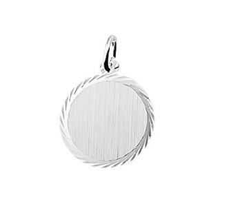 Zilveren graveerplaatje 16mm -Rond