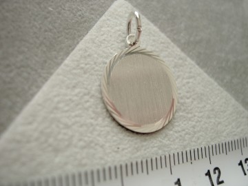 Zilveren graveerplaatje 16mm -Rond