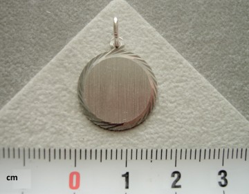 Zilveren graveerplaatje 16mm -Rond