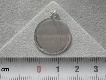 Zilveren graveerplaatje 18mm -Rond