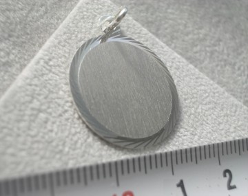 Zilveren graveerplaatje 18mm -Rond