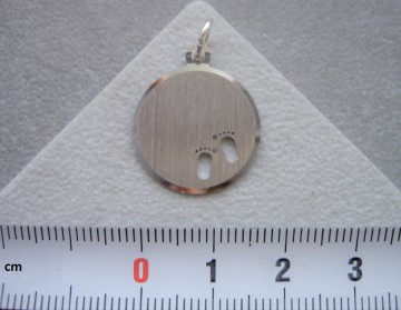 Zilveren naamhangertje 18mm- Babyvoetjes