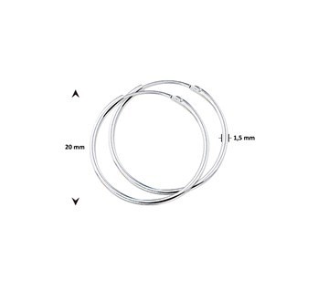Zilveren creolen 20 mm