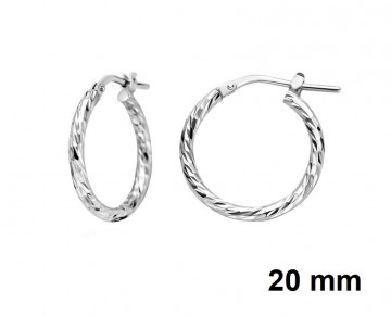 Zilveren oorringen 20mm dia