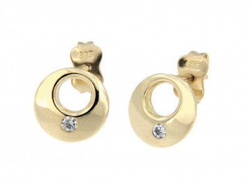 Gouden dames oorbellen rond 8.5mm