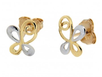 Gouden oorbellen fantasie vlinder