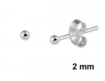 Zilveren oorbellen 2.5 mm bolletjes