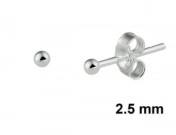 Zilveren oorbellen 2.5 mm bolletjes