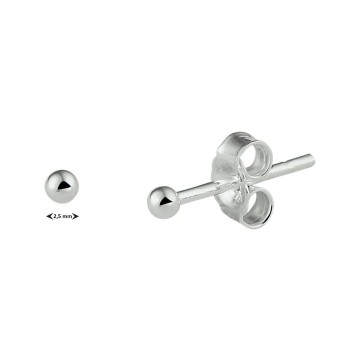 Zilveren oorbellen 2.5 mm bolletjes